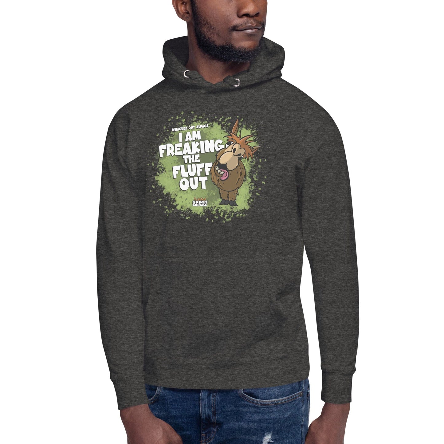 A Whacked-Out Alpaca Unisex Hoodie hoodie Danger Bear Industries Charcoal Heather S 