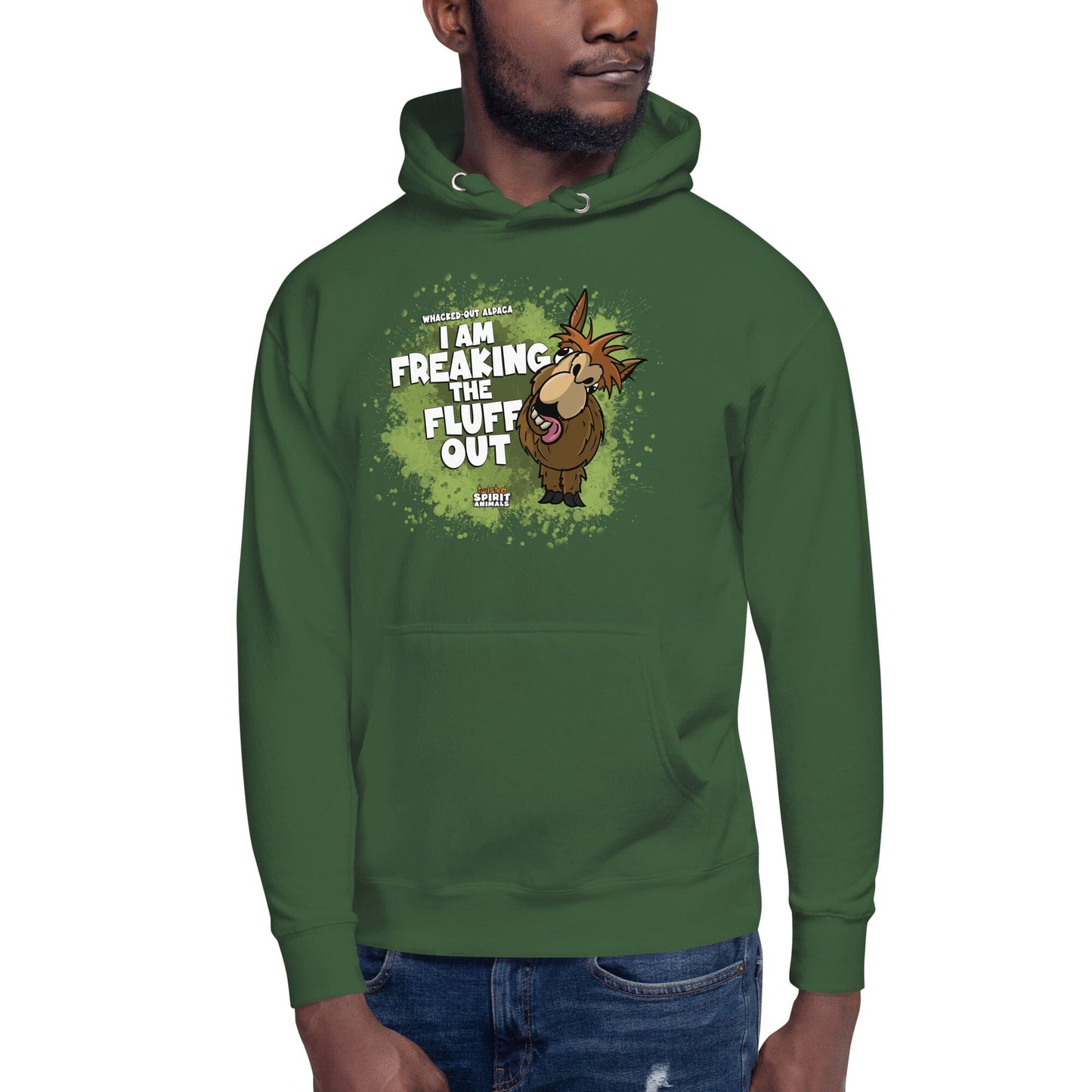 A Whacked-Out Alpaca Unisex Hoodie hoodie Danger Bear Industries Forest Green S 