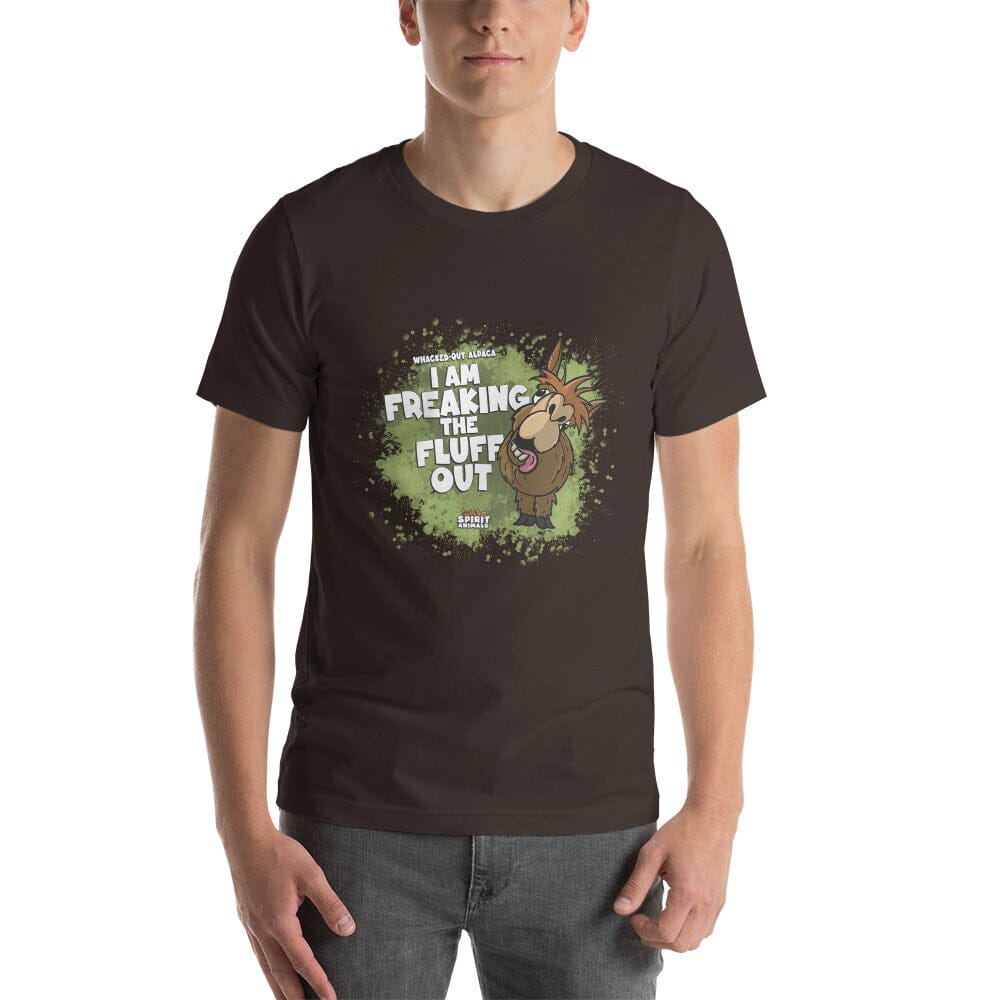 A Whacked-Out Alpaca Unisex t-shirt t-shirt Danger Bear Industries Brown S 