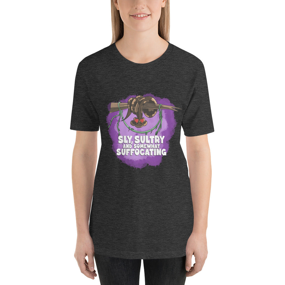 Ball Python with a Crush Unisex t-shirt Danger Bear Industries Dark Grey Heather XS 