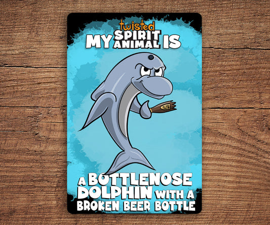 Bottlenose Dolphin with a Broken Beer Bottle sticker pack DangerBearIndustries 