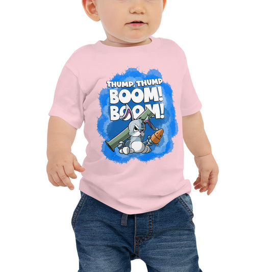 Bunny with a Bazooka Baby Jersey Short Sleeve Tee Danger Bear Industries Pink 6-12m 