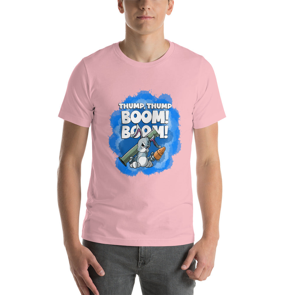 Bunny with a Bazooka Short-Sleeve Unisex T-Shirt Danger Bear Industries Pink S 