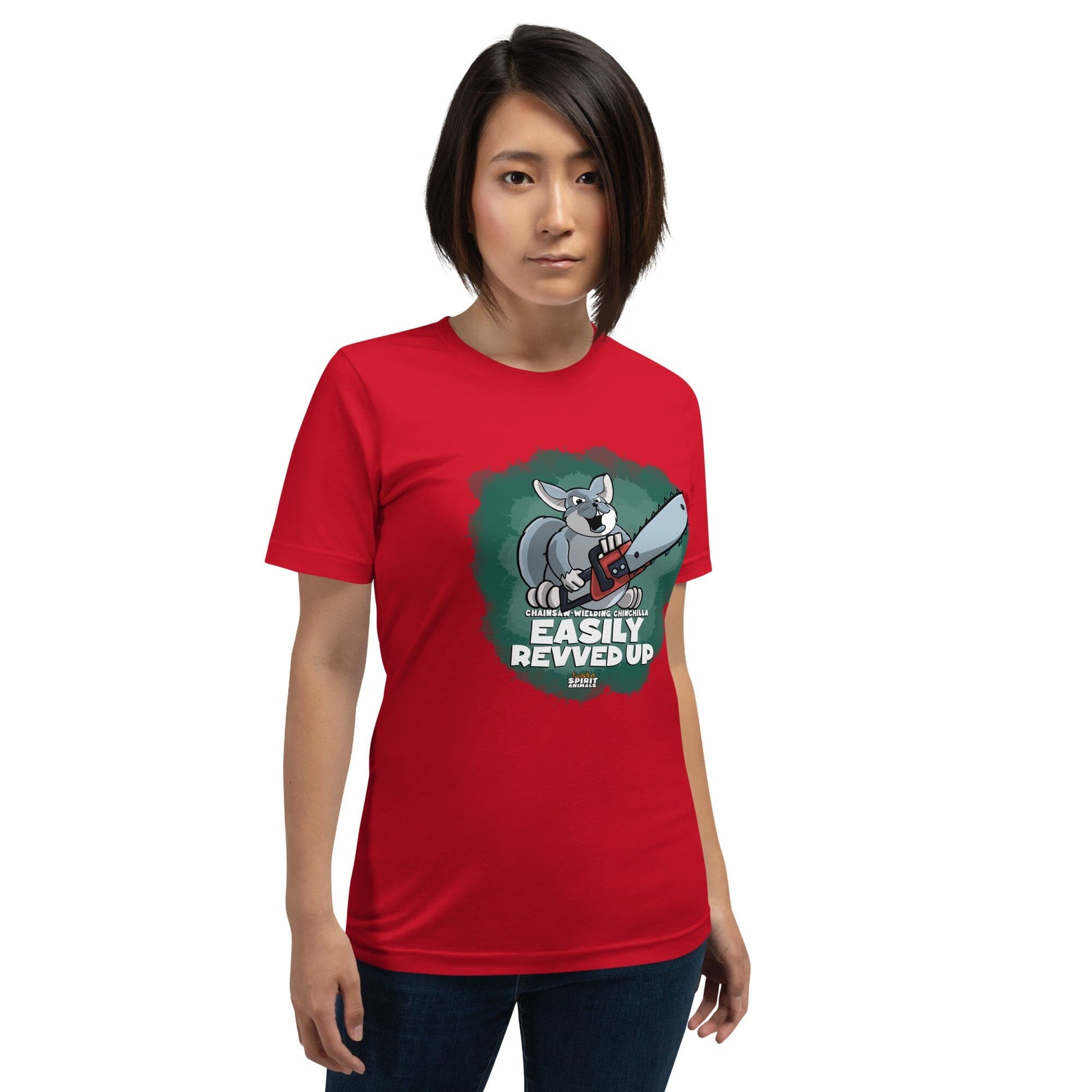 Chainsaw-Wielding Chinchilla Unisex t-shirt t-shirt Danger Bear Industries Red XS 
