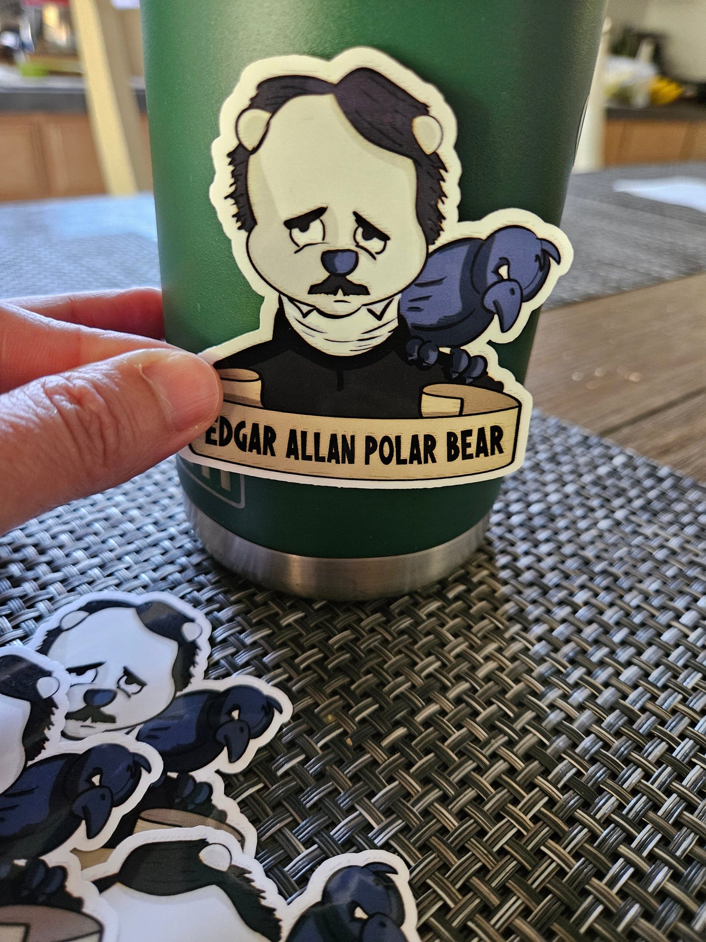 Edgar Allan Polar Bear sticker sticker DangerBearIndustries 