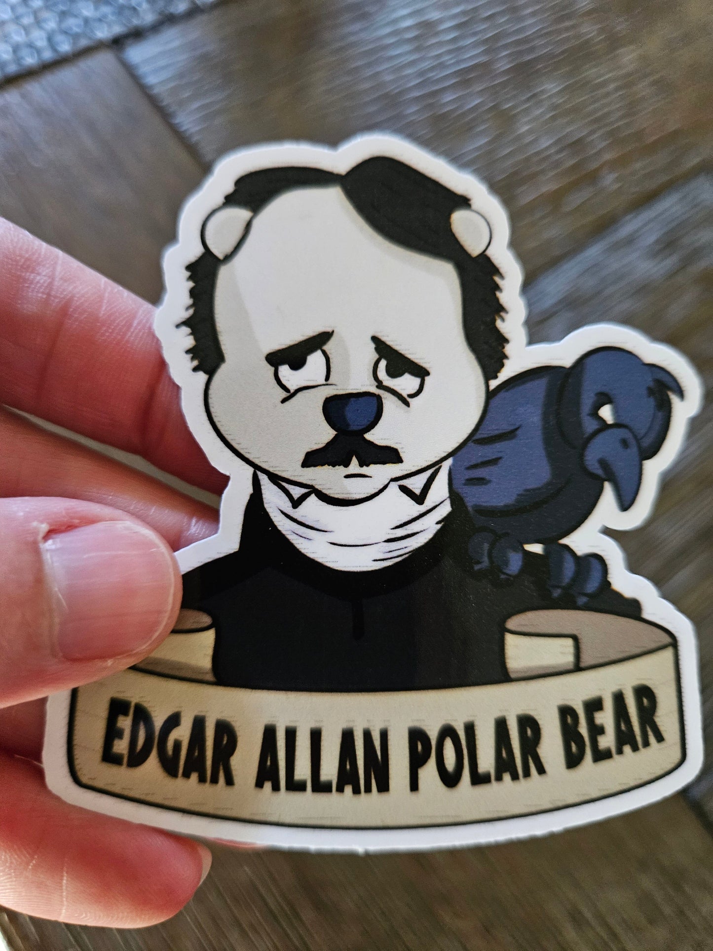 Edgar Allan Polar Bear sticker sticker DangerBearIndustries 