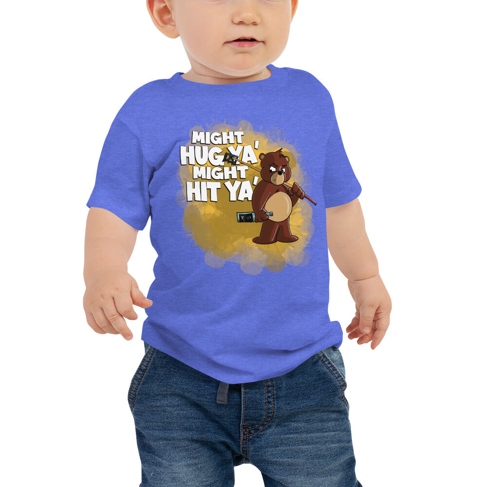 Grizzly Bear with a Billiard Rake Baby Jersey Short Sleeve Tee Danger Bear Industries Heather Columbia Blue 6-12m 