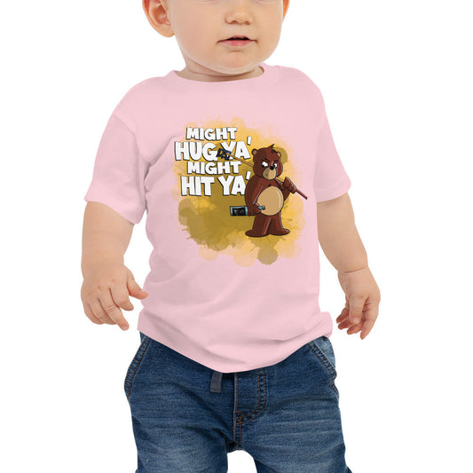 Grizzly Bear with a Billiard Rake Baby Jersey Short Sleeve Tee Danger Bear Industries Pink 6-12m 