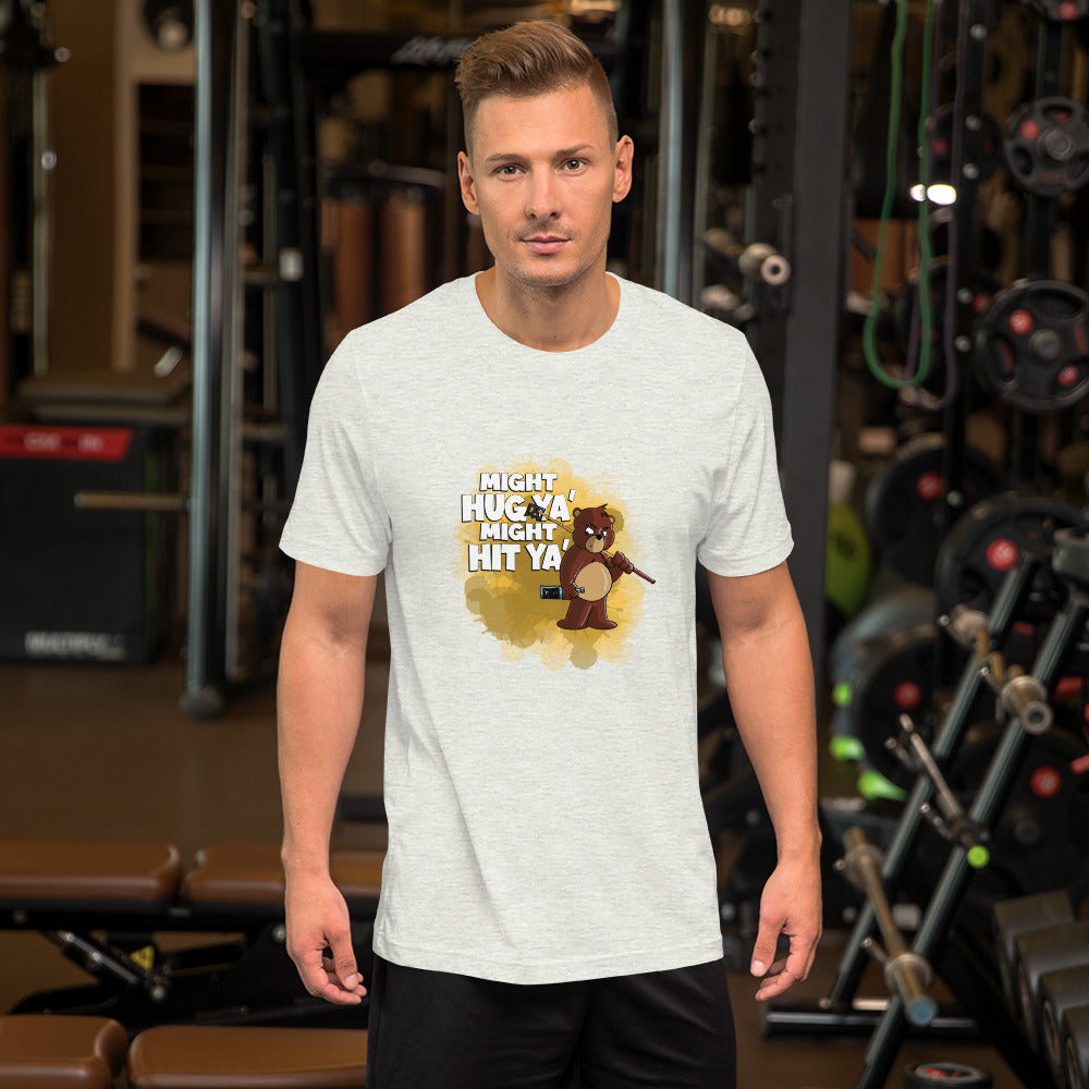 Grizzly Bear with a Billiard Rake Short-Sleeve Unisex T-Shirt Danger Bear Industries Ash S 