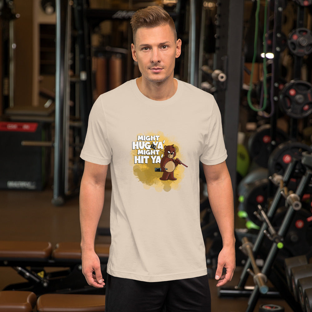 Grizzly Bear with a Billiard Rake Short-Sleeve Unisex T-Shirt Danger Bear Industries Soft Cream XS 