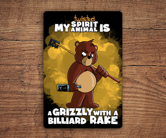 Grizzly with a Billiard Rake sticker pack DangerBearIndustries 