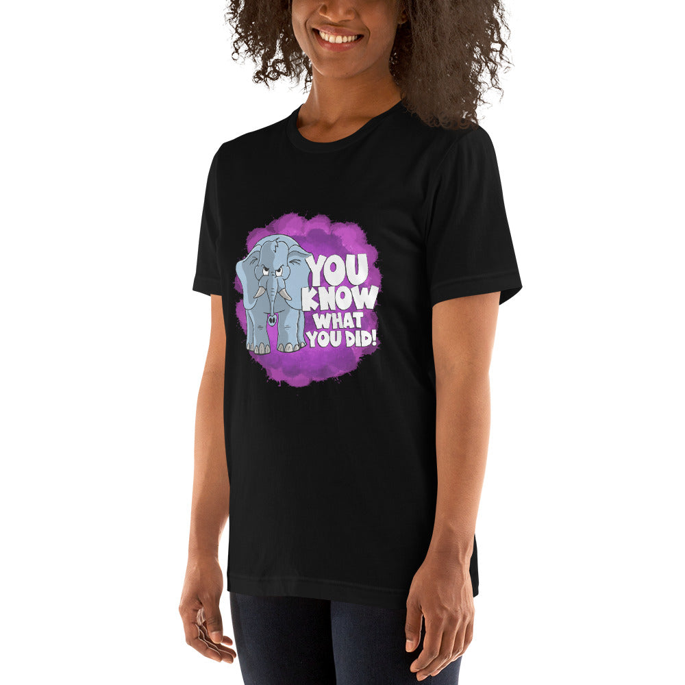 Judgmental Elephant that remembers that thing you did that time Unisex t-shirt t-shirt Danger Bear Industries 