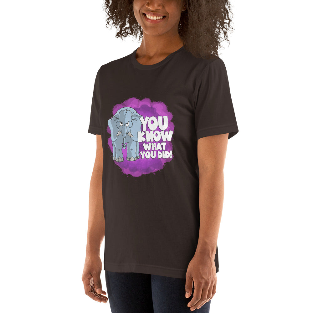 Judgmental Elephant that remembers that thing you did that time Unisex t-shirt t-shirt Danger Bear Industries 
