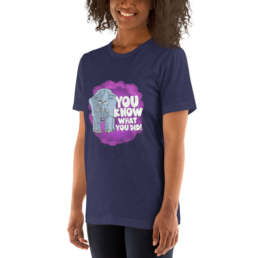 Judgmental Elephant that remembers that thing you did that time Unisex t-shirt t-shirt Danger Bear Industries 