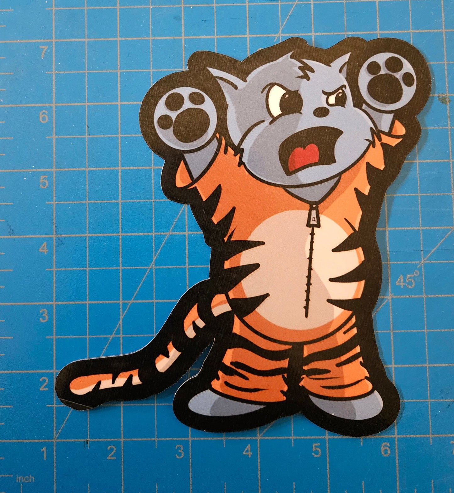 JUMBO Kitten in a Tiger Onesie sticker sticker DangerBearIndustries 