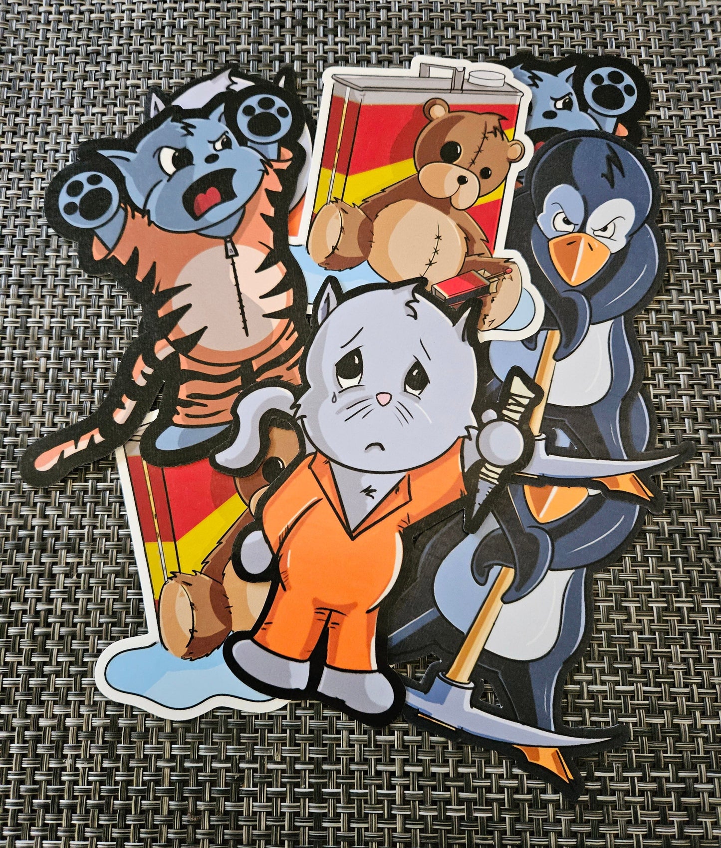 JUMBO Penguin with a Pick Axe sticker sticker DangerBearIndustries 