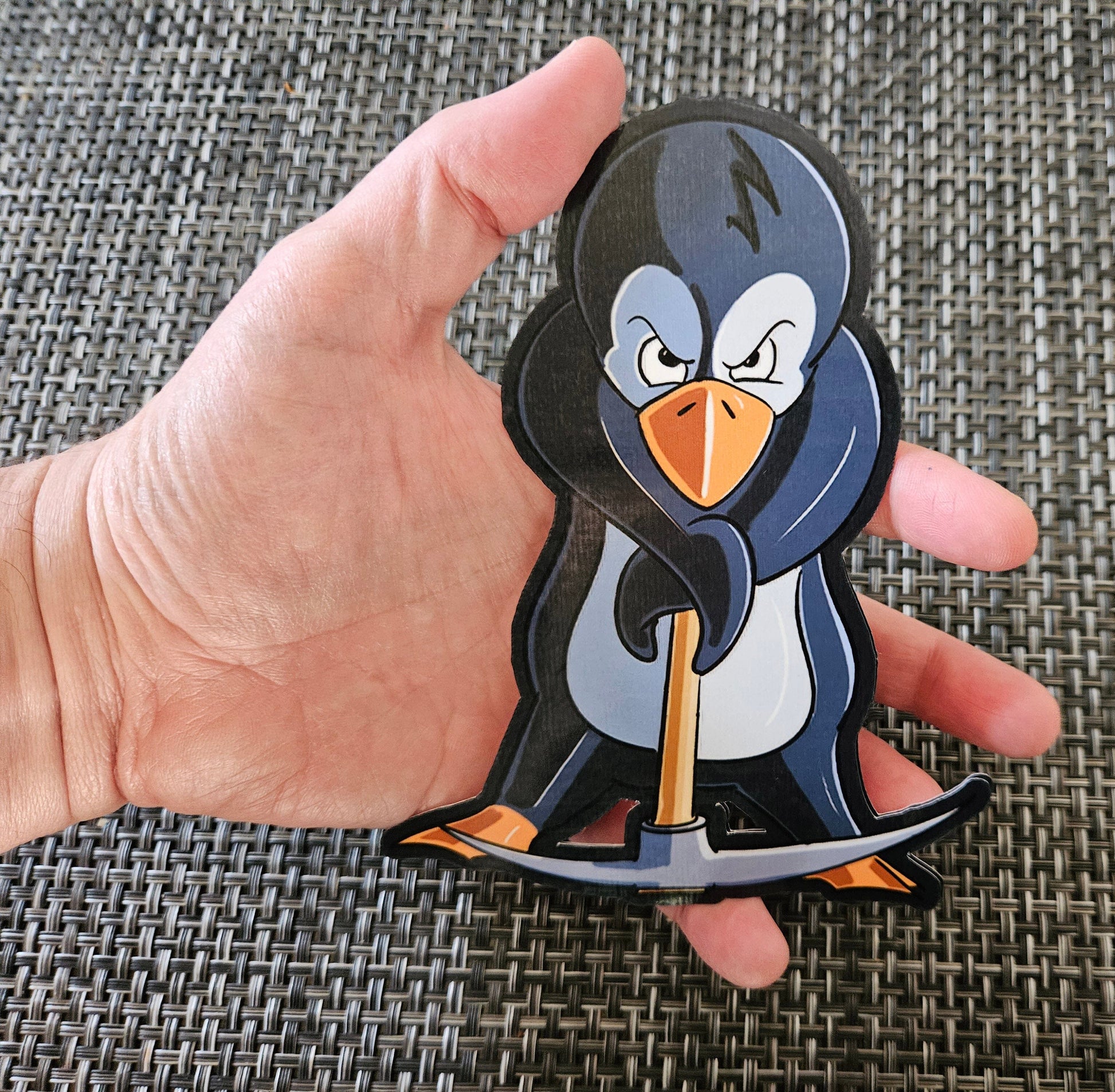 JUMBO Penguin with a Pick Axe sticker sticker DangerBearIndustries 
