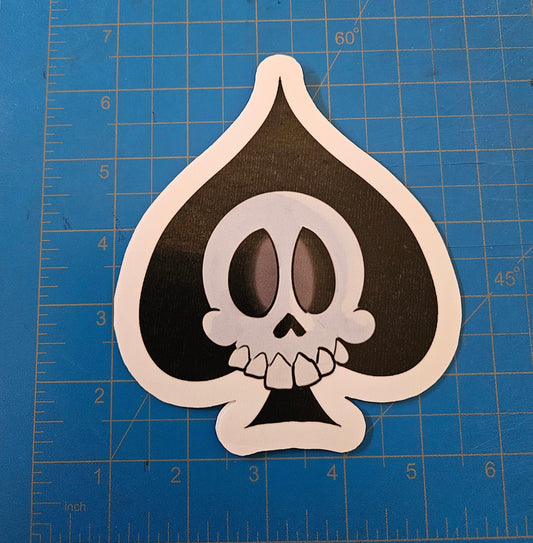 JUMBO Skull and Spade sticker sticker DangerBearIndustries 