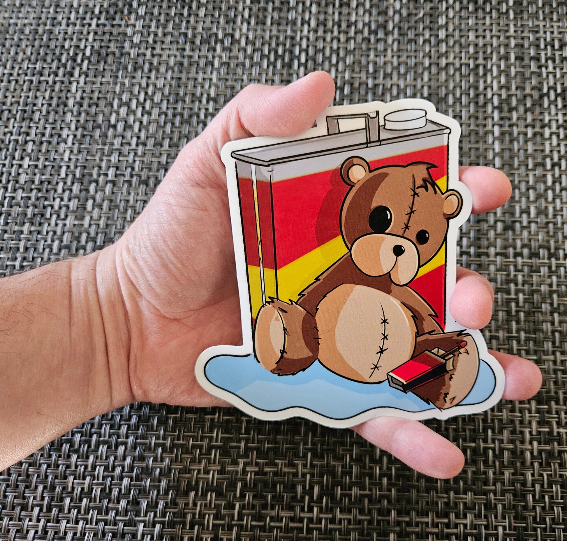 JUMBO Teddy Bear Soaked in Kerosene sticker sticker DangerBearIndustries 