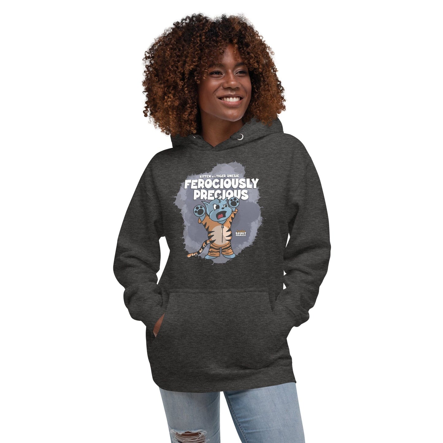 Kitten in a Tiger Onesie Unisex Hoodie hoodie Danger Bear Industries Charcoal Heather S 