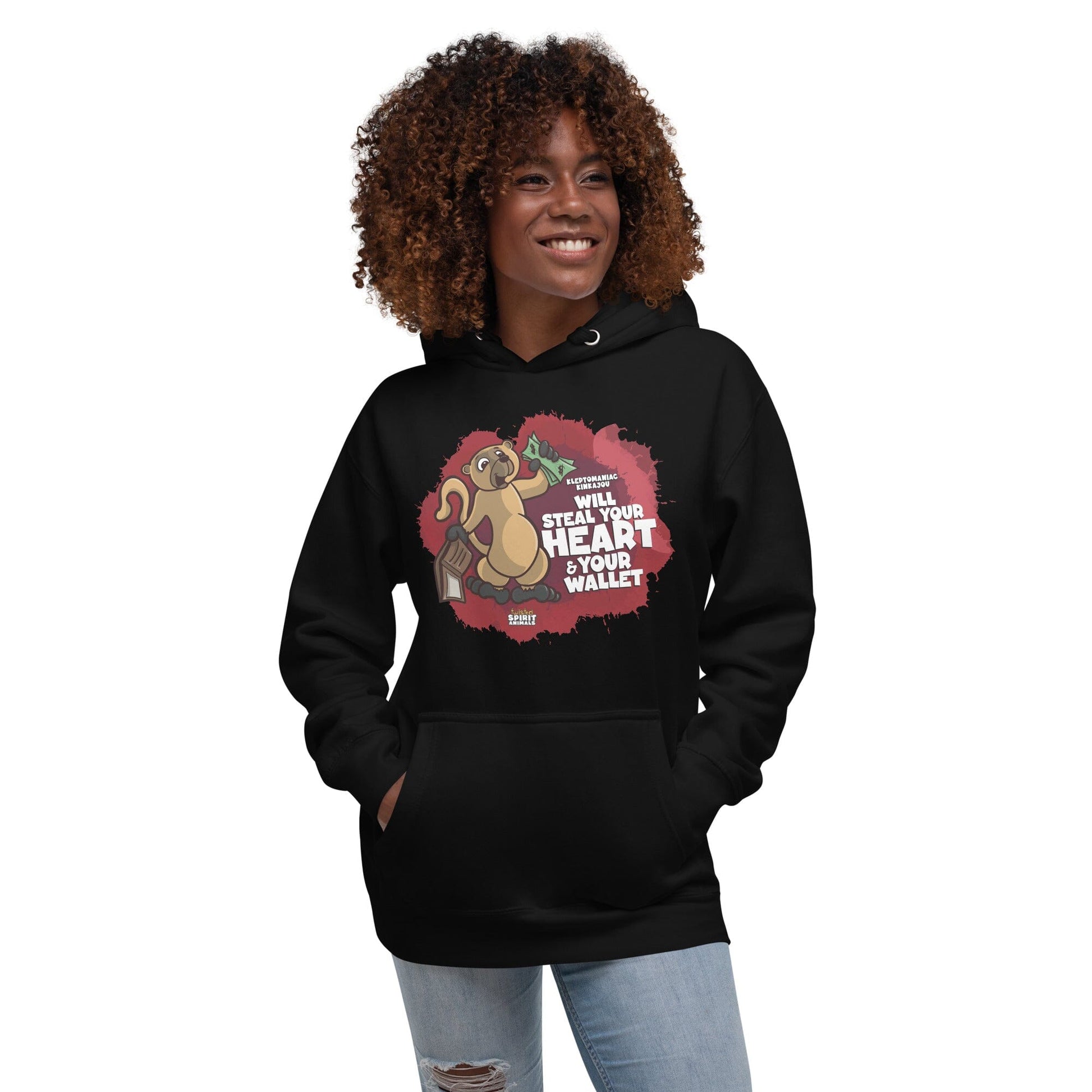 Kleptomaniac Kinkajou Unisex Hoodie hoodie Danger Bear Industries Black S 