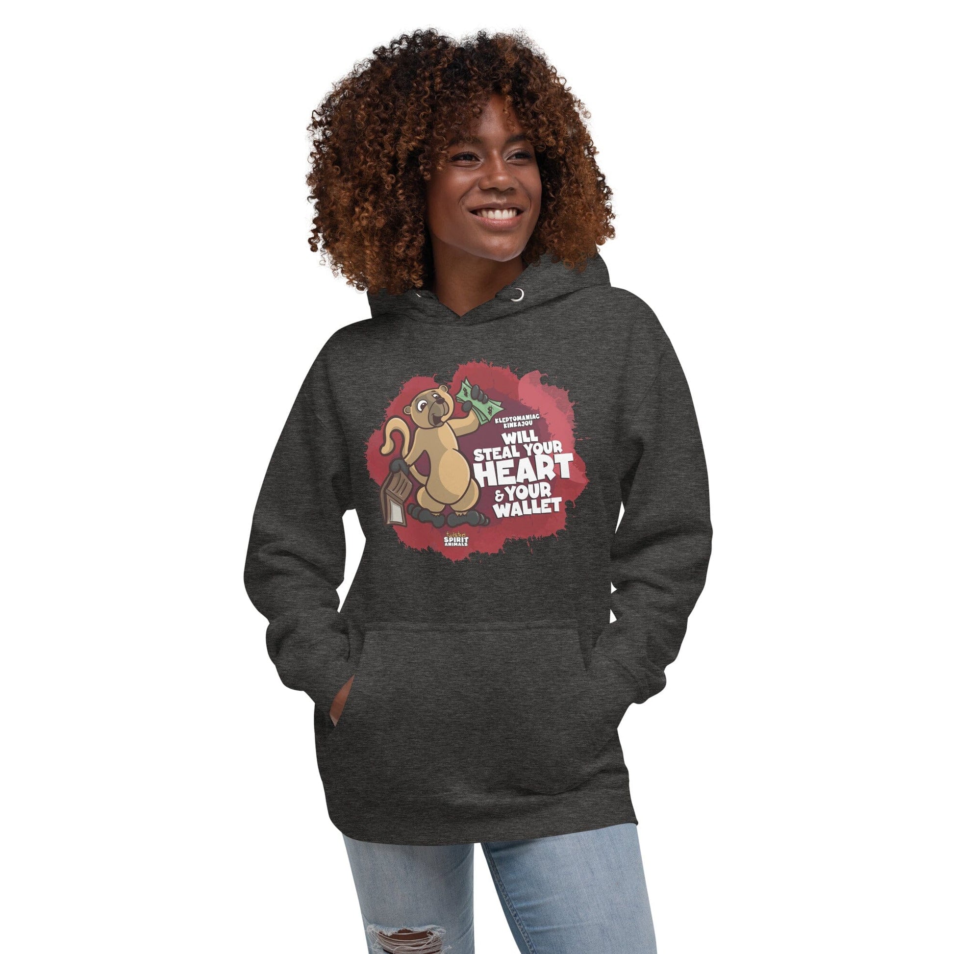 Kleptomaniac Kinkajou Unisex Hoodie hoodie Danger Bear Industries Charcoal Heather S 