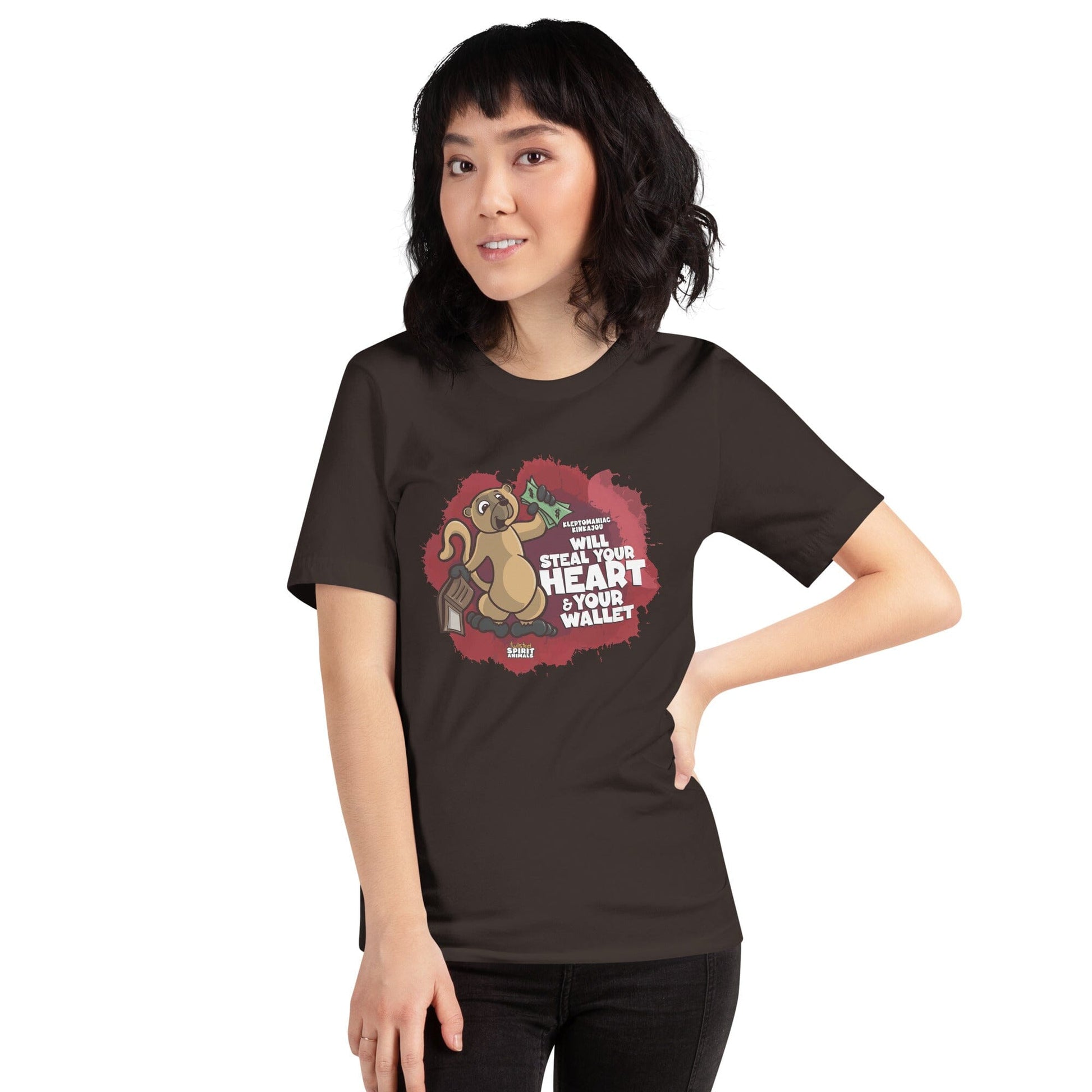 Kleptomaniac Kinkajou Unisex t-shirt t-shirt Danger Bear Industries Brown S 