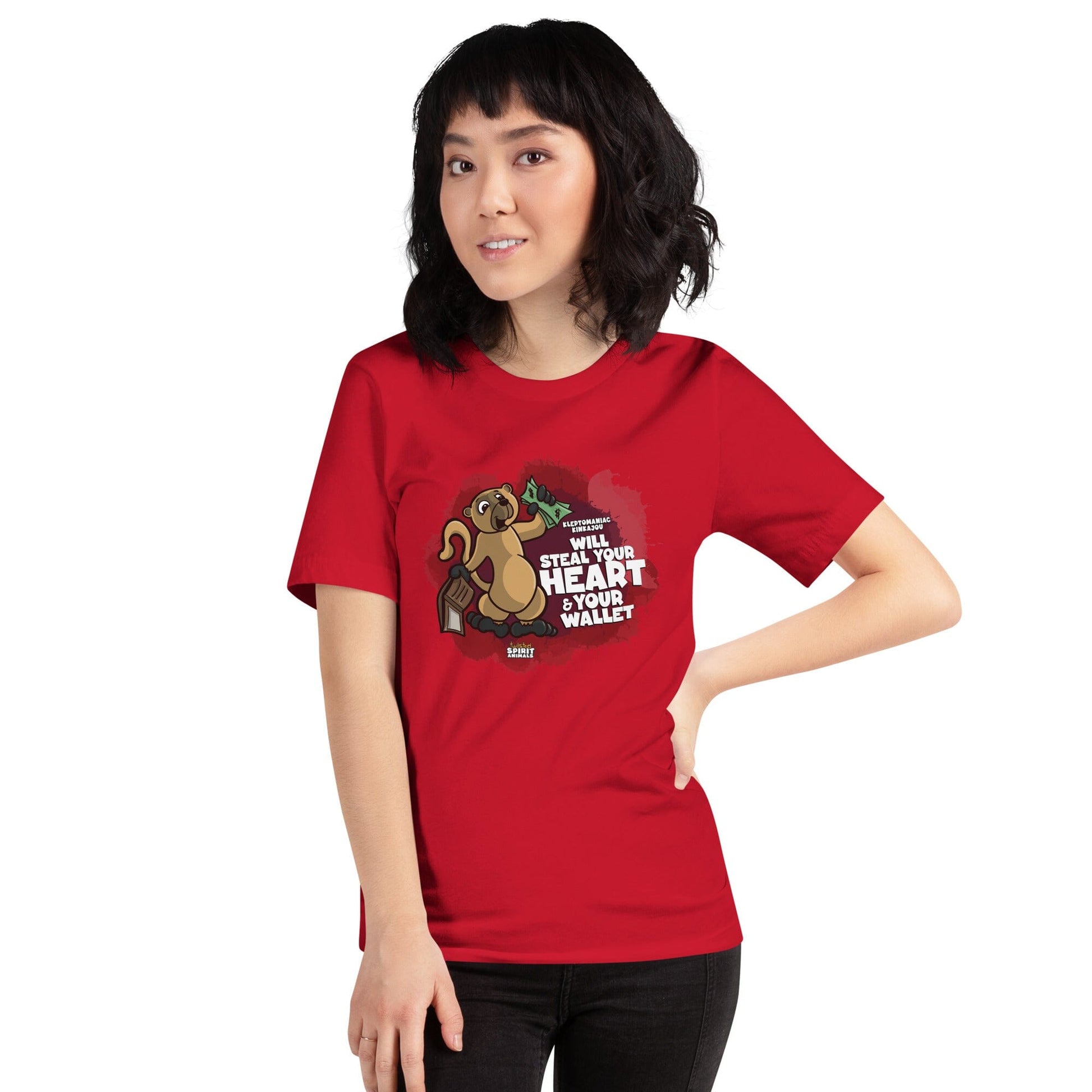 Kleptomaniac Kinkajou Unisex t-shirt t-shirt Danger Bear Industries Red XS 