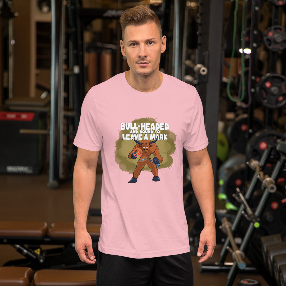 Longhorn with a Branding Iron Unisex t-shirt Danger Bear Industries Pink S 