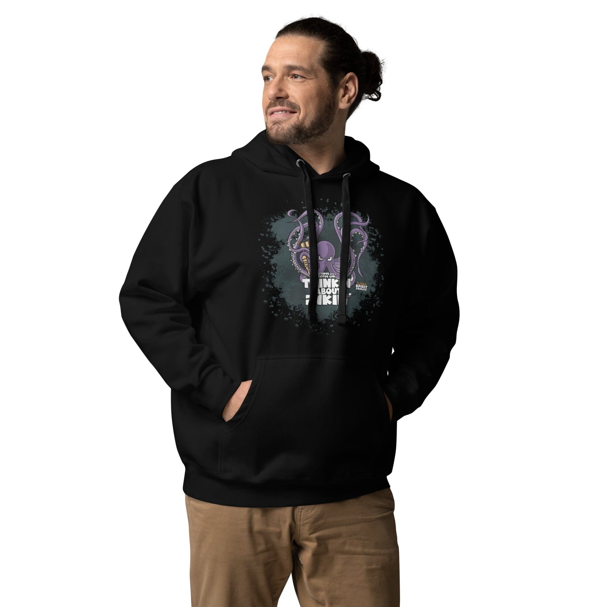 Octopus with a Tattoo Gun Unisex Hoodie hoodie Danger Bear Industries Black S 