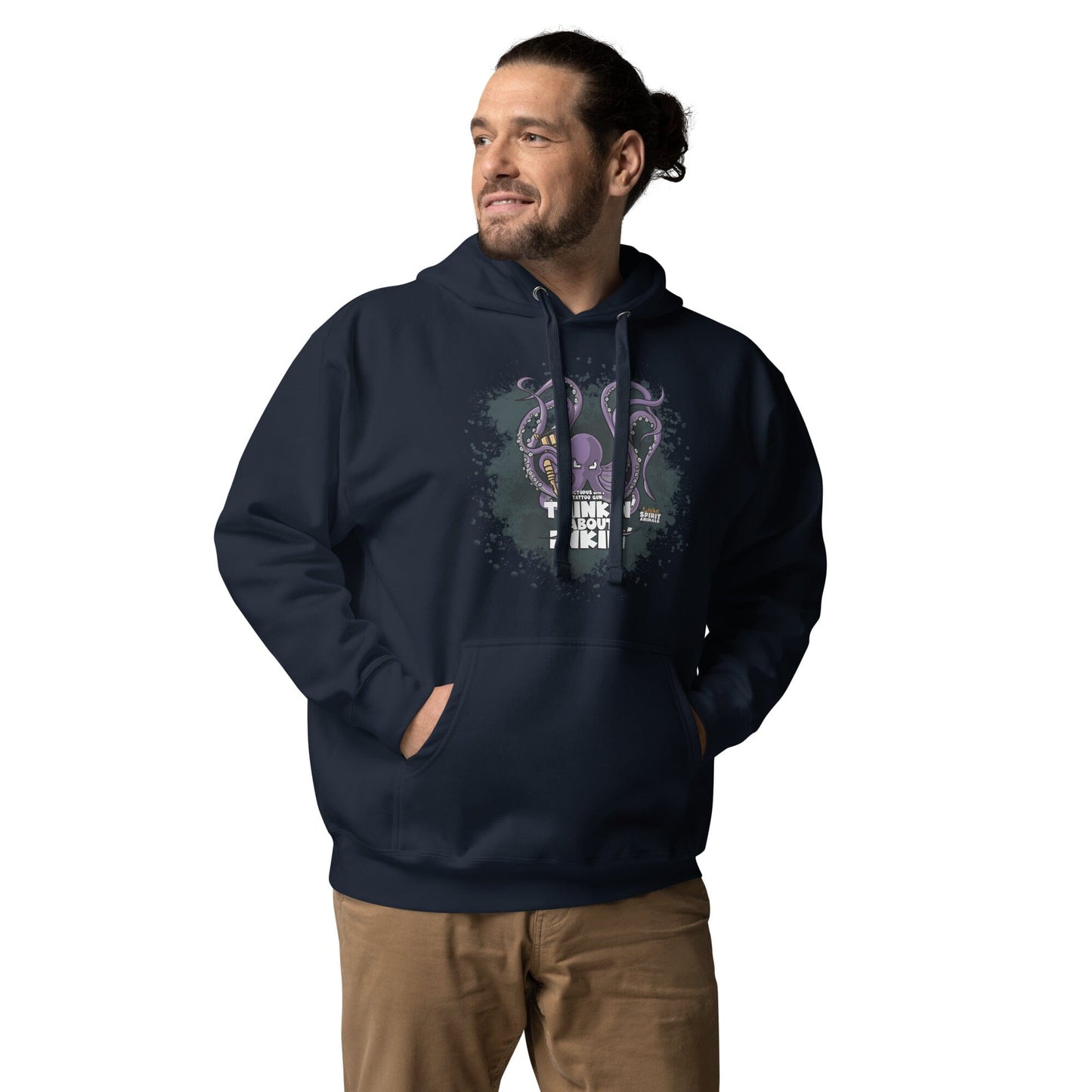 Octopus with a Tattoo Gun Unisex Hoodie hoodie Danger Bear Industries Navy Blazer S 