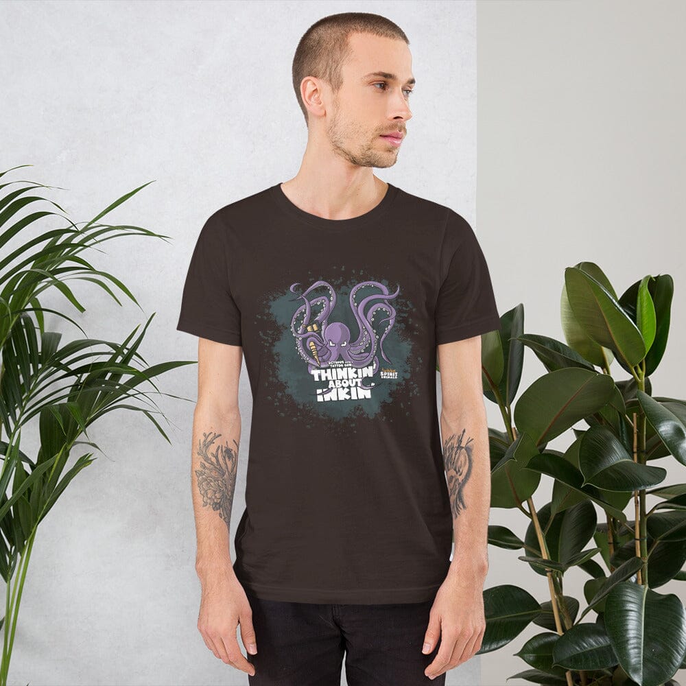 Octopus with a Tattoo Gun Unisex t-shirt t-shirt Danger Bear Industries Brown S 