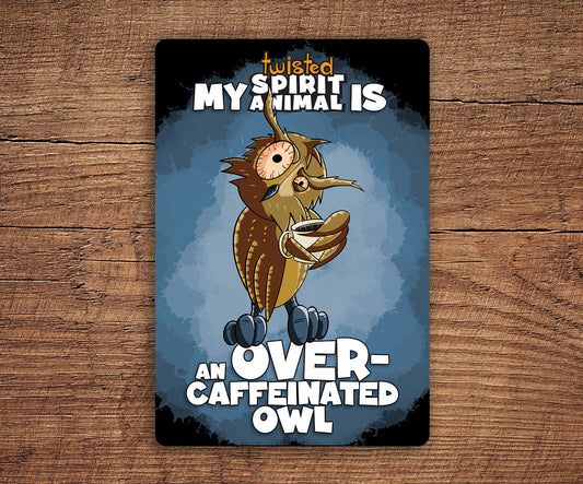 Over-Caffeinated Owl sticker pack DangerBearIndustries 