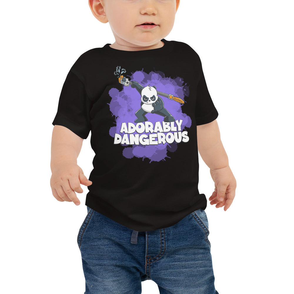 Panda with a Pole Saw Baby Jersey Short Sleeve Tee Danger Bear Industries Black 6-12m 