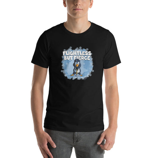 Penguin with a Pick Axe Short-Sleeve Unisex T-Shirt Danger Bear Industries Black XS 