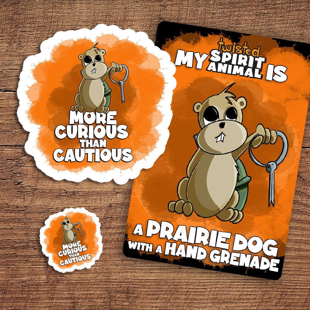 Prairie Dog with a Hand Grenade sticker pack DangerBearIndustries 