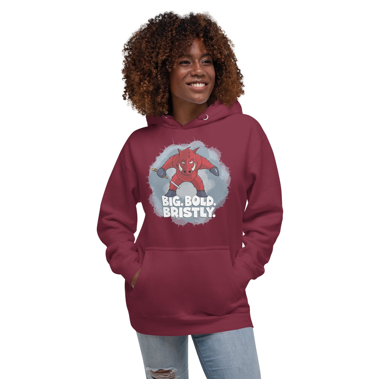 Razorback with a Straight Razor Unisex Hoodie Danger Bear Industries Maroon S 