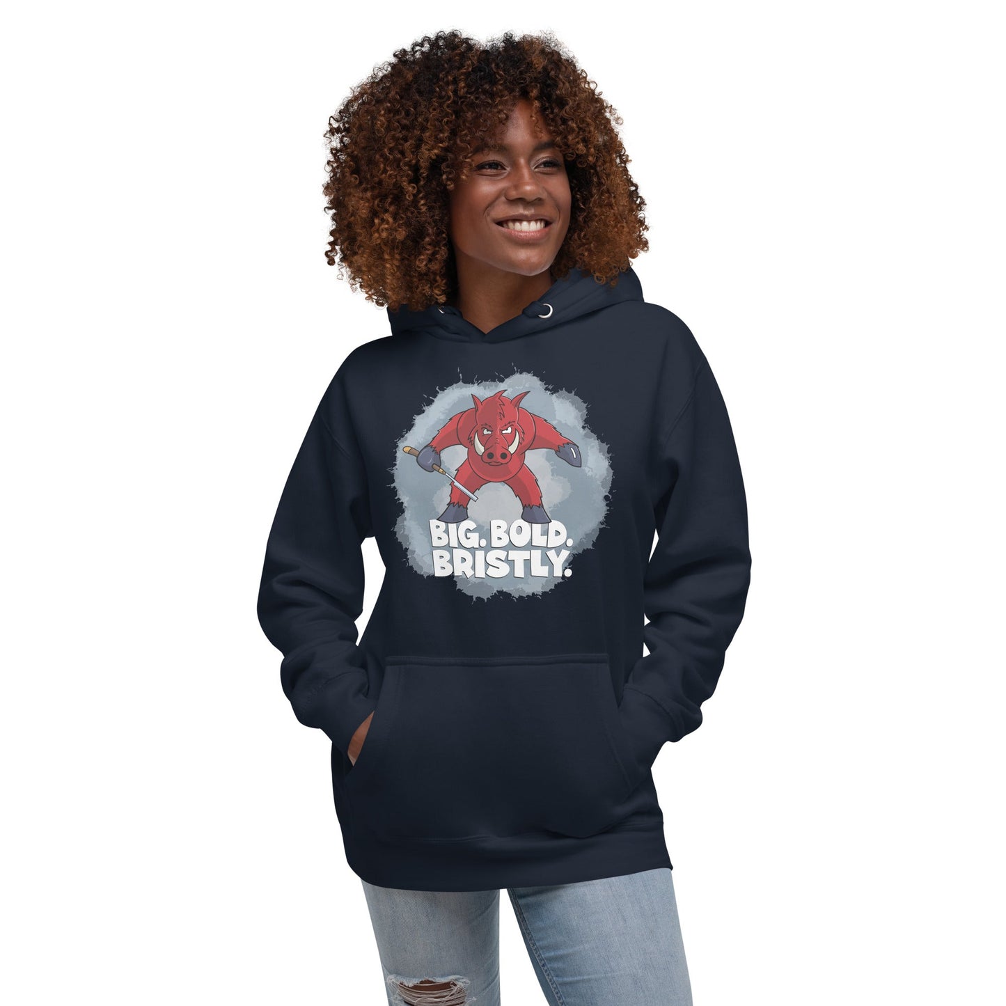 Razorback with a Straight Razor Unisex Hoodie Danger Bear Industries Navy Blazer S 