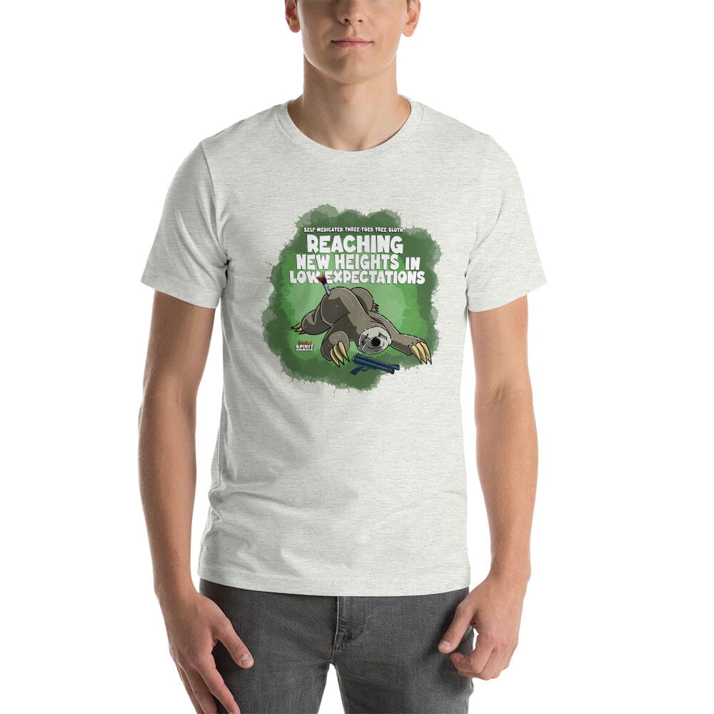 Self-Medicated Three-Toed Tree Sloth Unisex t-shirt Danger Bear Industries Ash S 