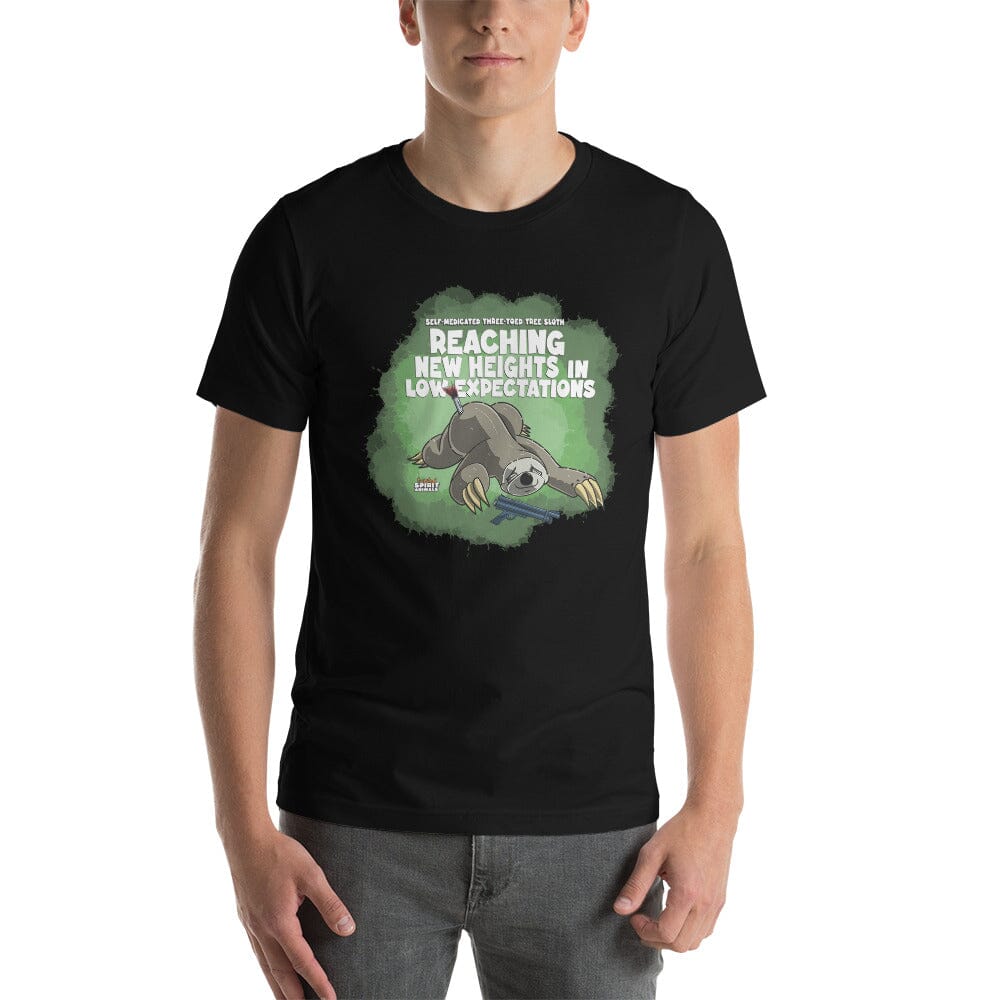 Self-Medicated Three-Toed Tree Sloth Unisex t-shirt Danger Bear Industries Black XS 