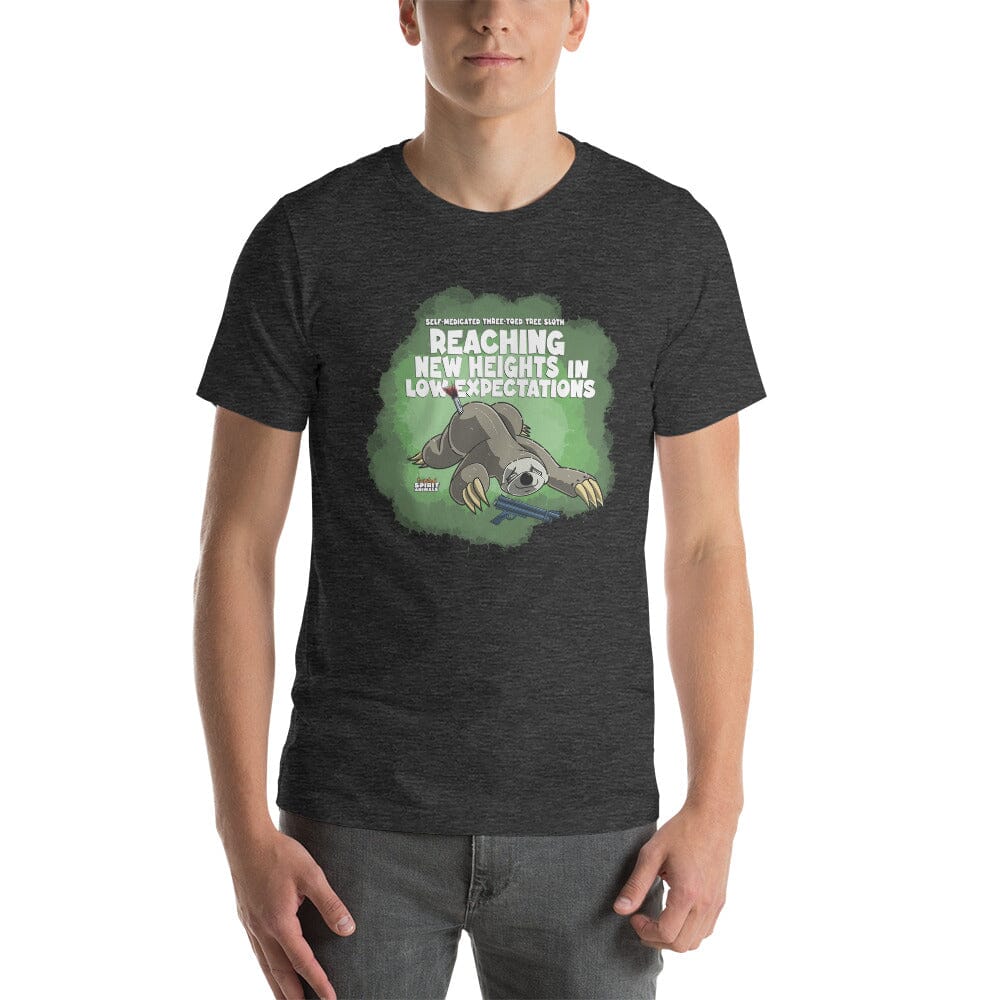 Self-Medicated Three-Toed Tree Sloth Unisex t-shirt Danger Bear Industries Dark Grey Heather XS 