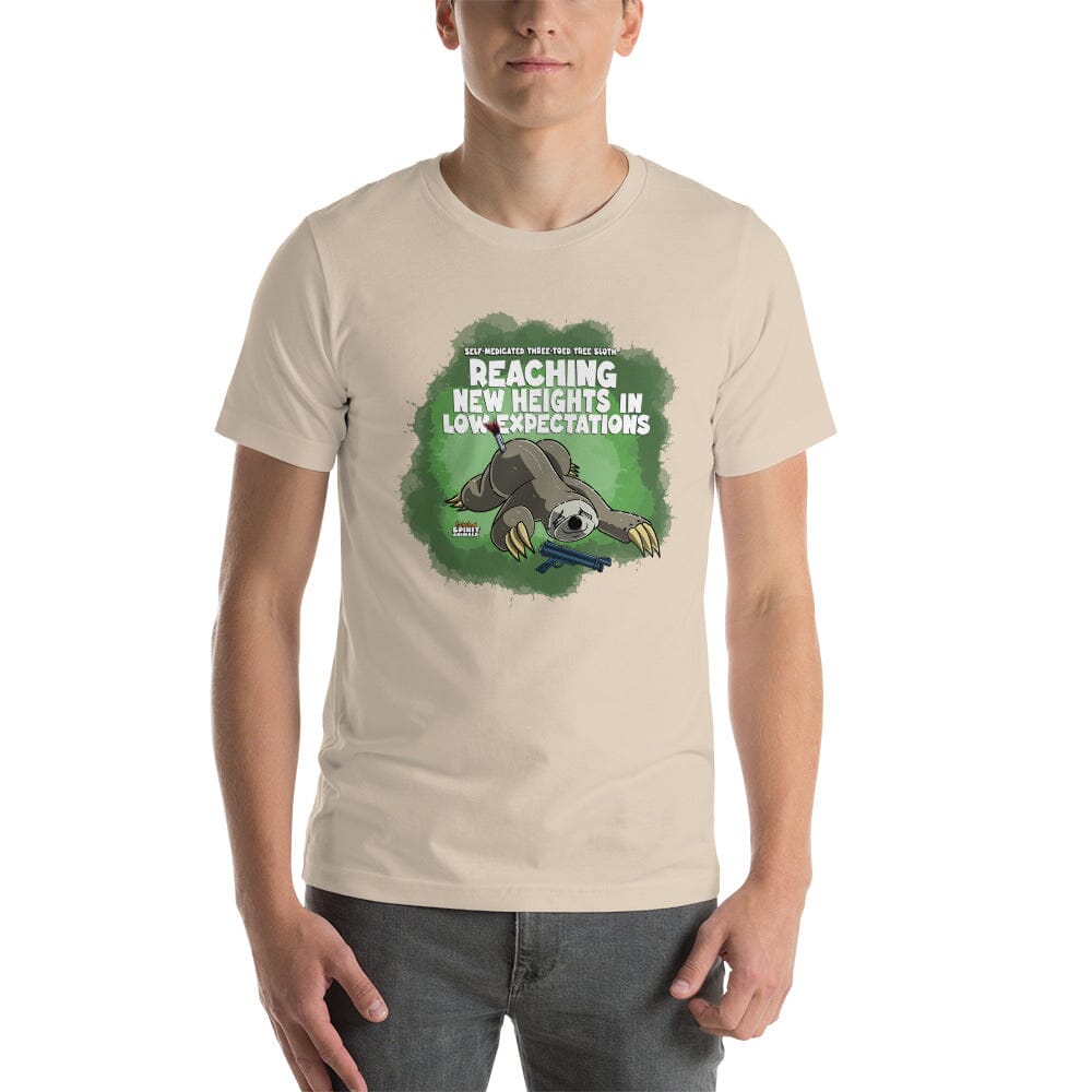 Self-Medicated Three-Toed Tree Sloth Unisex t-shirt Danger Bear Industries Soft Cream XS 