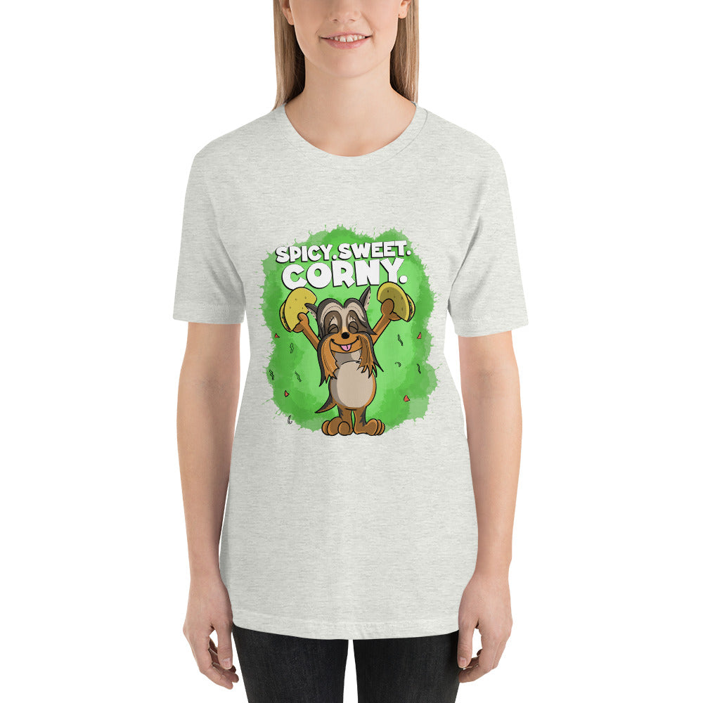 Taco-Loving Terrier Unisex t-shirt Danger Bear Industries Ash S 