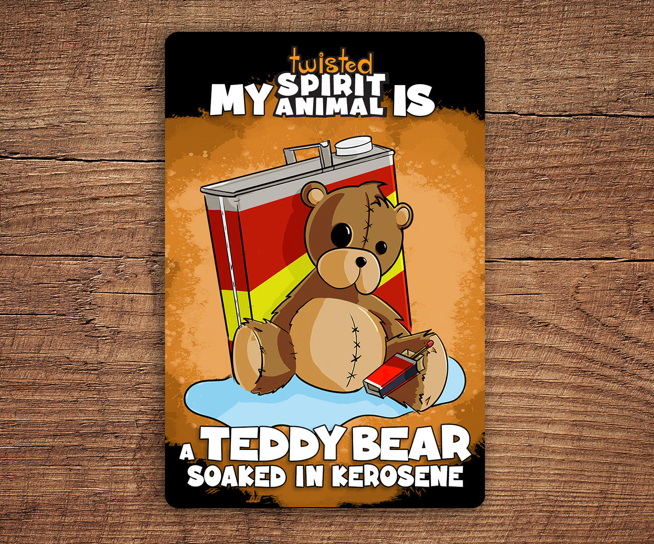 Teddy Bear Soaked in Kerosene sticker pack DangerBearIndustries 