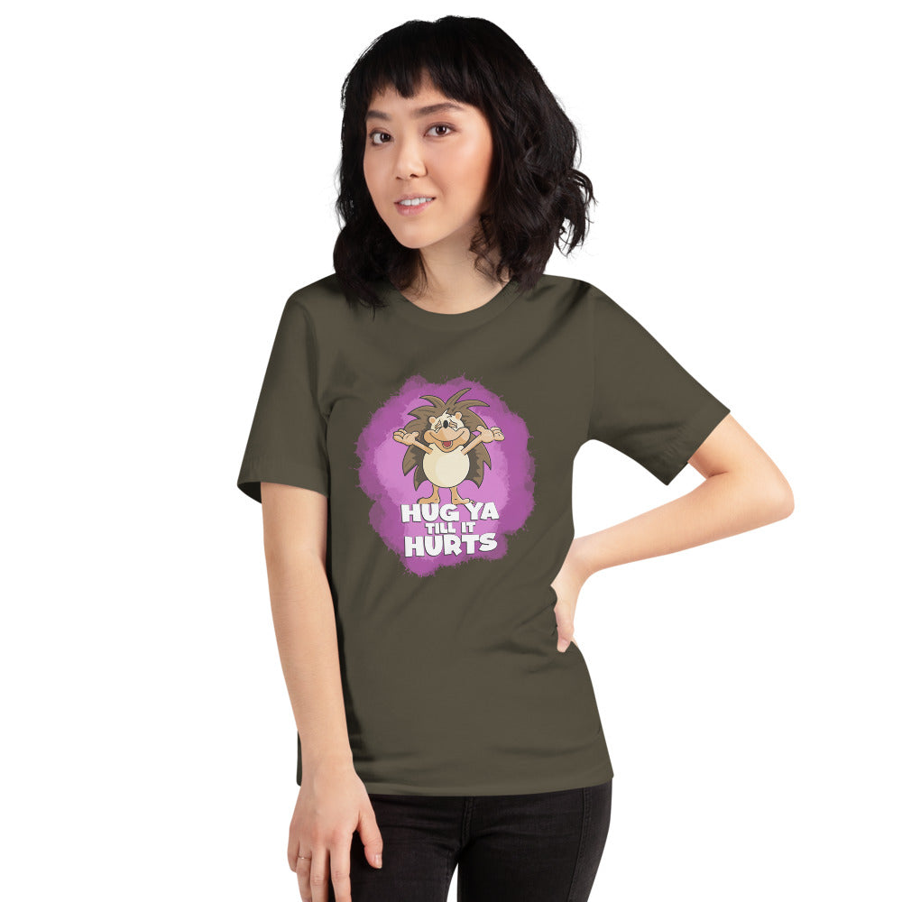 Touchy-Feely Hedgehog Short-Sleeve Unisex T-Shirt Danger Bear Industries Army S 