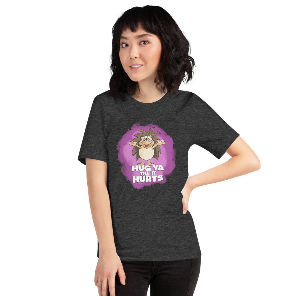 Touchy-Feely Hedgehog Short-Sleeve Unisex T-Shirt Danger Bear Industries Dark Grey Heather XS 