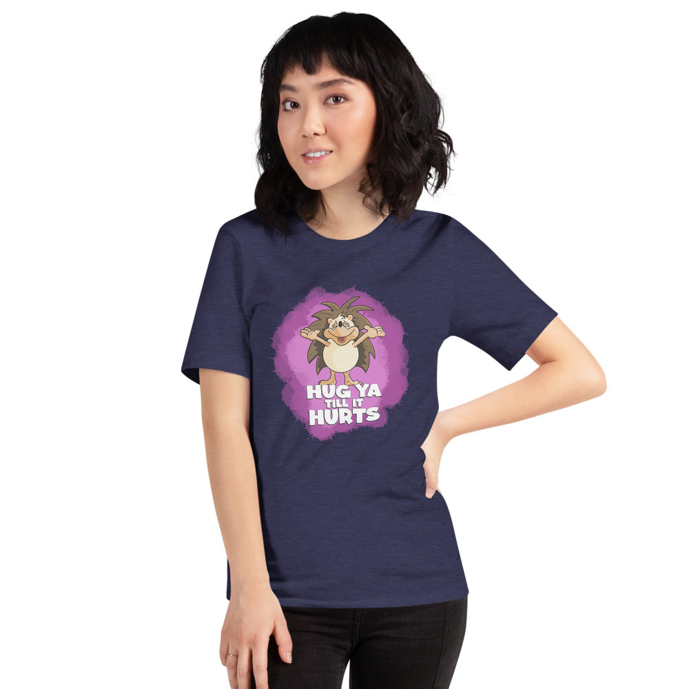 Touchy-Feely Hedgehog Short-Sleeve Unisex T-Shirt Danger Bear Industries Heather Midnight Navy XS 